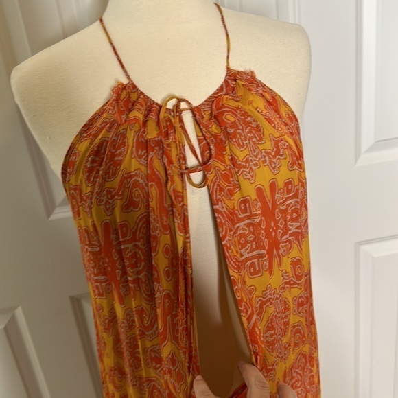 Animale Brazil Orange Printed Dress 42 - Picture 4 of 10